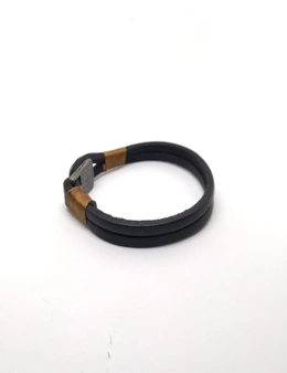 Pouch Me Genuine Leather Rockstar Bracelet Mooring Lock Handmade Multilayer Cowhide Leather Bracelet by Pouch Me ™