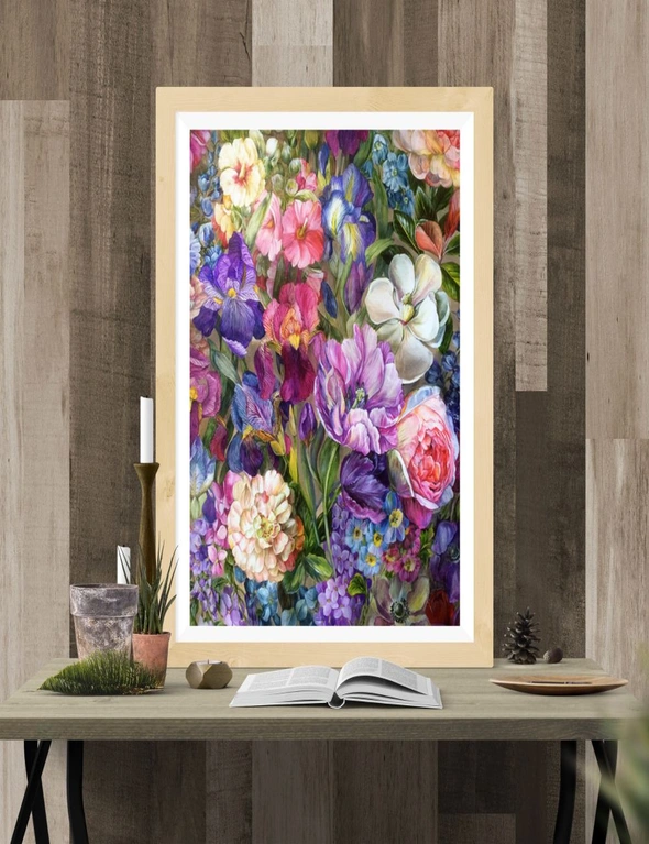 Wall Art Work Painting | Purple Bouquet by Australian Artist Chris Stone | Print on Archival Paper / Framed / Deluxe Canvas, hi-res image number null