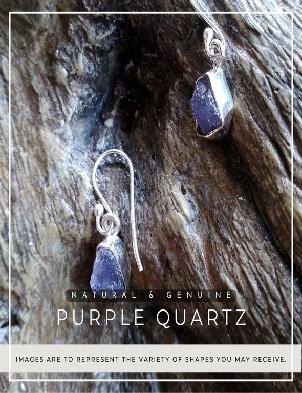 Pouch Me Crystal Silver 925 Earring Natural Jewellery Raw Solitaire Gem Stones Drop Earrings, hi-res image number null