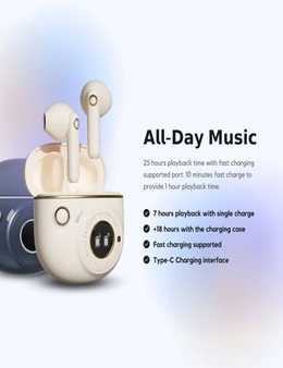 LIBERFEEL Edifier TO-U3 Bluetooth Wireless Earbuds Retro Camera Design Low Latency Gaming TWS Earphones with Noise Canceling Mic & OLED Digital Display