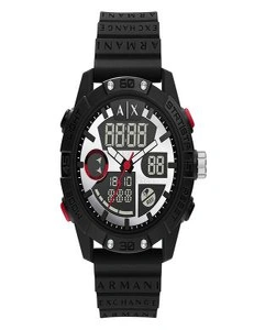 Armani Exchange analogue-Digital Black Silicone Men's Watch (AX2960), hi-res image number null