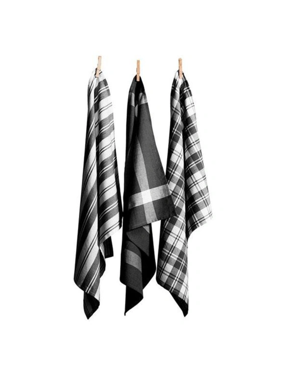 Madrid Stripe & Check tea towels set-3, hi-res image number null