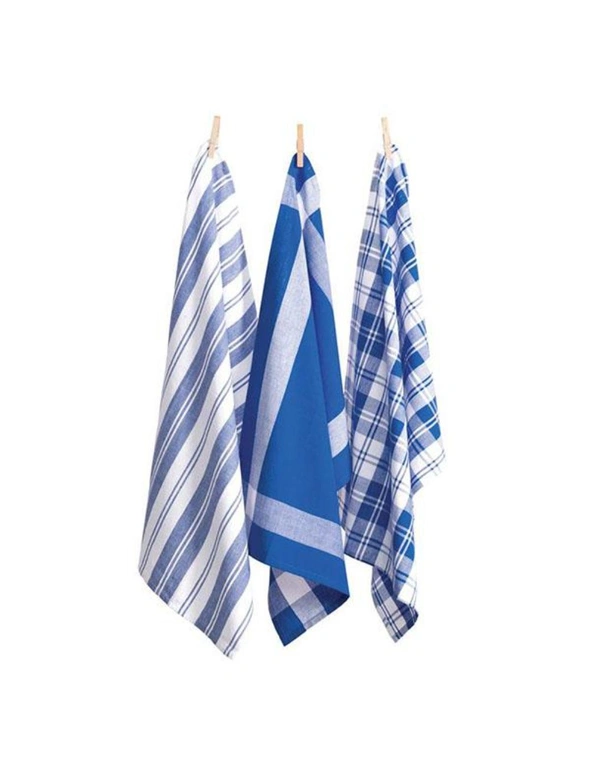 Madrid Stripe & Check tea towels set-3, hi-res image number null