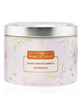 The Candle Company (Carroll & Chan) 100% Beeswax Tin Candle - Jasmine Rose Cranberry