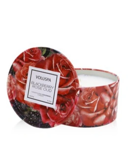 Voluspa Embossed Tin Candle - Blackberry Rose Oud