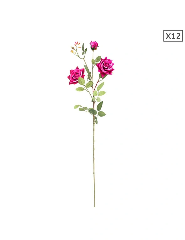 SOGA Artificial Silk Flower Rose Bouquet 12pcs, hi-res image number null