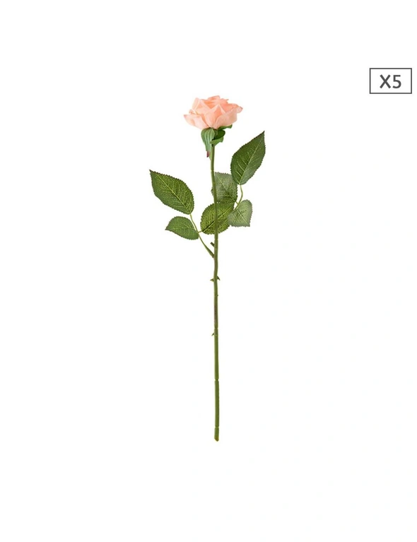SOGA Artificial Silk Flower Rose Bouquet 5pcs, hi-res image number null