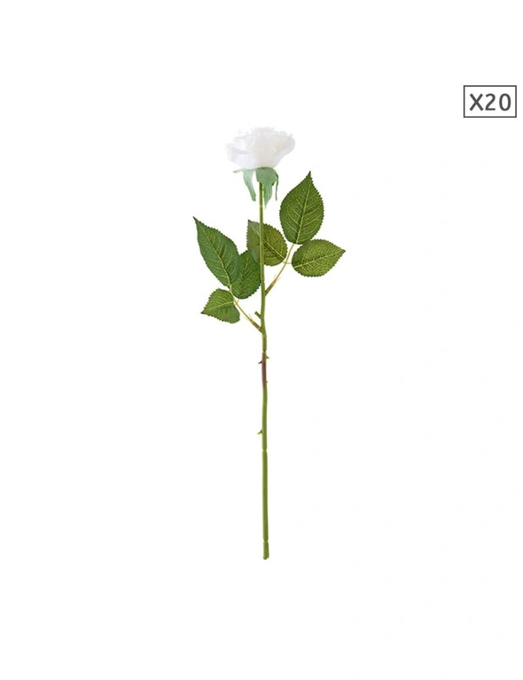 SOGA Artificial Silk Flower Rose Bouquet 20pcs, hi-res image number null