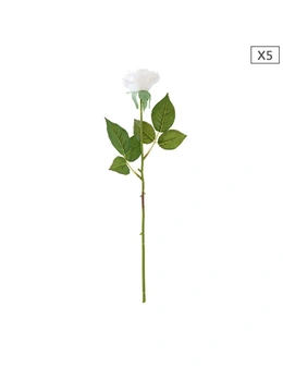 SOGA Artificial Silk Flower Rose Bouquet 5pcs