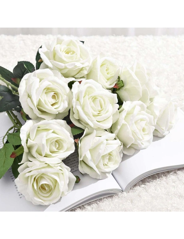 SOGA Artificial Silk Flower Rose Bouquet 5pcs, hi-res image number null