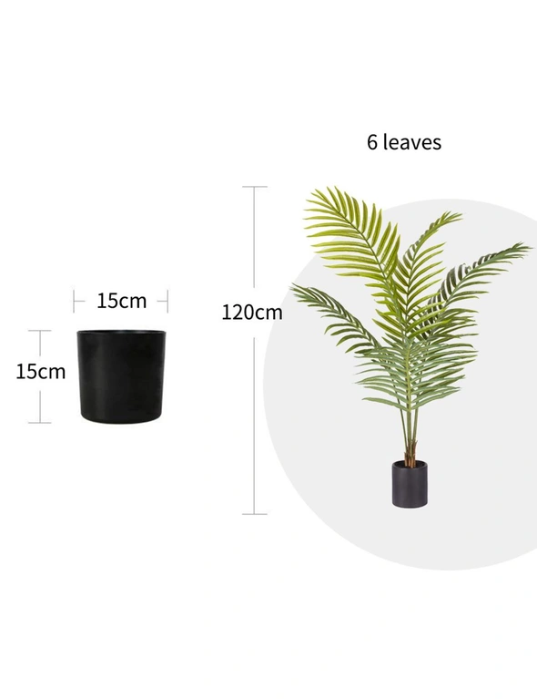 SOGA 120cm Green Artificial Indoor Rogue Areca Palm Tree Fake Tropical Plant Home Office Decor, hi-res image number null