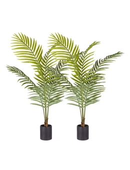 SOGA 2X 120cm Green Artificial Indoor Rogue Areca Palm Tree Fake Tropical Plant Home Office Decor