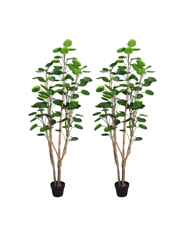SOGA 2X 150cm Green Artificial Indoor Pocket Money Tree Fake Plant  Simulation Decorative