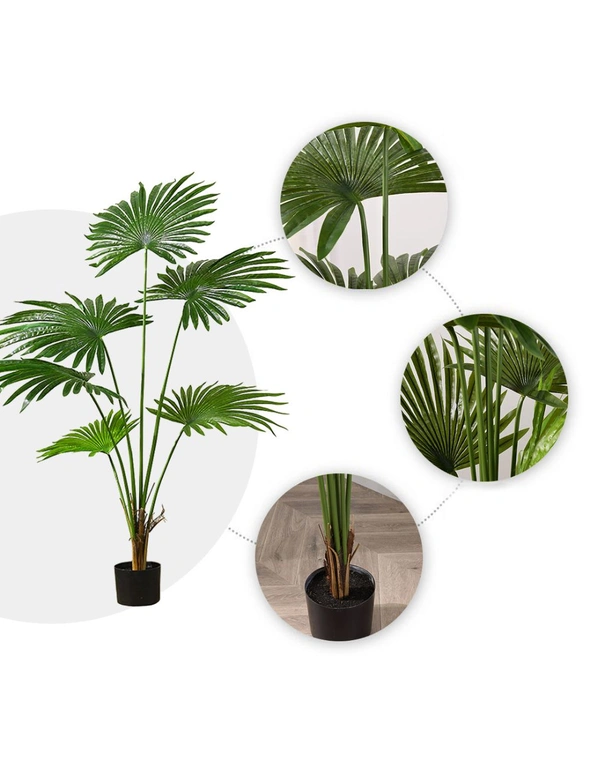 SOGA 120cm Artificial Natural Green Fan Palm Tree Fake Tropical