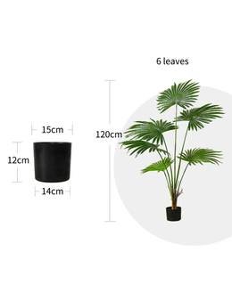 SOGA 2X 120cm Artificial Natural Green Fan Palm Tree Fake Tropical Indoor Plant Home Office Decor
