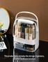 SOGA 2 Tier White Countertop Makeup Cosmetic Storage Organiser Skincare Holder Jewelry Storage Box with Handle, hi-res