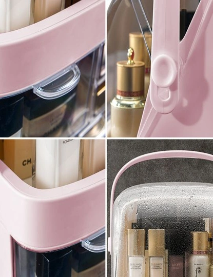 SOGA 2 Tier Pink Countertop Makeup Cosmetic Storage Organiser