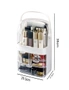 SOGA 3 Tier White Countertop Makeup Cosmetic Storage Organiser Skincare Holder Jewelry Storage Box with Handle, hi-res