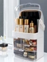 SOGA 2X 3 Tier White Countertop Makeup Cosmetic Storage Organiser Skincare Holder Jewelry Storage Box with Handle, hi-res