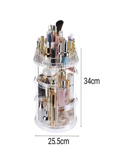SOGA 2X 360 Degree Rotating Makeup Organiser Cosmetics Holder Display Stand Skincare Home Decor, hi-res image number null