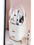 SOGA 2X 29cm White Countertop Makeup Cosmetic Storage Organiser Skincare Holder Jewelry Storage Box with Handle, hi-res