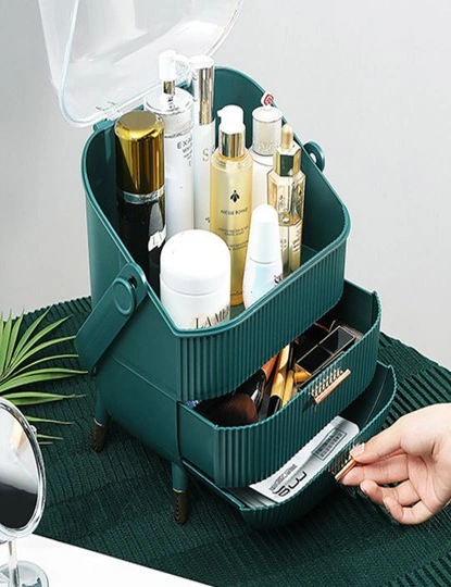 SOGA 29cm Green Countertop Makeup Cosmetic Storage Organiser