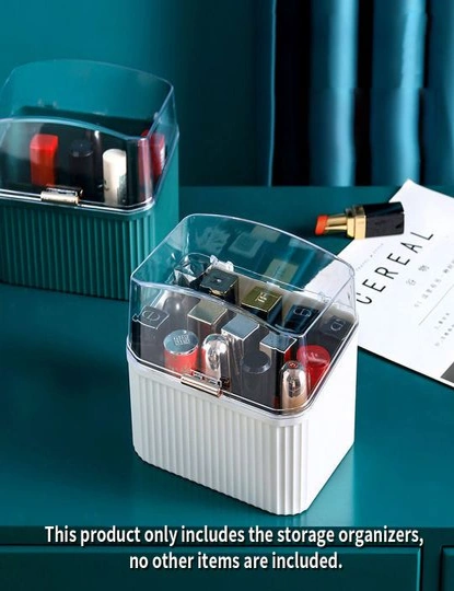 SOGA White Cosmetic Jewelry Storage Organiser Set Makeup Brush Lipstick Skincare Holder Jewelry Storage Box with Handle, hi-res image number null
