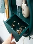 SOGA 2X Green Butterfly Shape Wall-Mounted Makeup Organiser Dustproof Waterproof Bathroom Storage Box Home Decor, hi-res