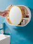 SOGA 2X 39cm Oval Wall-Mounted Mirror Storage Box Vanity Mirror Rack Bathroom Adhesive Shelf Home Organiser Decor, hi-res