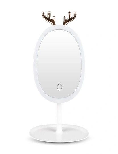 SOGA White Antler LED Light Makeup Mirror Tabletop Vanity Home Decor, hi-res image number null