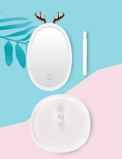 SOGA 2X White Antler LED Light Makeup Mirror Tabletop Vanity Home Decor, hi-res image number null