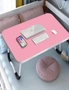 SOGA Pink Portable Bed Table Adjustable Foldable Bed Sofa Study Table Laptop Mini Desk Breakfast Tray Home Decor, hi-res