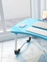 SOGA 2X Blue Portable Bed Table Adjustable Foldable Bed Sofa Study Table Laptop Mini Desk with Notebook Stand Card Slot Holder Home Decor, hi-res