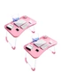 SOGA 2X Pink Portable Bed Table Adjustable Folding Mini Desk Notebook Stand Card Slot Holder with Cup-Holder Home Decor, hi-res