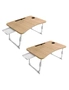 SOGA Oak Portable Bed Table Adjustable Folding Mini Desk Stand With Cup-Holder Home Decor, hi-res