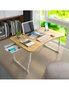 SOGA Oak Portable Bed Table Adjustable Folding Mini Desk Stand With Cup-Holder Home Decor, hi-res