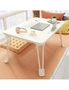 SOGA White Portable Bed Table Adjustable Folding Mini Desk With Cup-Holder Home Decor, hi-res