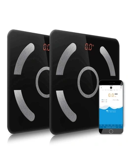 SOGA 2X Wireless Bluetooth Digital Body Fat Scale Bathroom Weighing Scales Health Analyzer Weight Black
