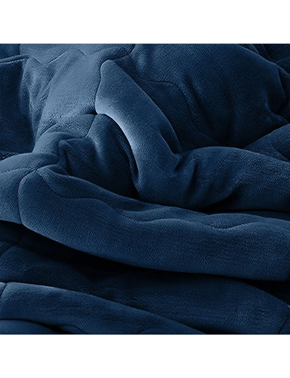 SOGA Navy Blue Throw Blanket Warm Cozy Double Sided Thick Flannel Coverlet Fleece Bed Sofa Comforter, hi-res image number null