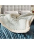 SOGA 2X  Blue Throw Blanket Warm Cozy Double Sided Thick Flannel Coverlet Fleece Bed Sofa Comforter, hi-res