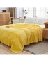 SOGA 2X Yellow Throw Blanket Warm Cozy Striped Pattern Thin Flannel Coverlet Fleece Bed Sofa Comforter, hi-res