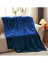 SOGA 2X Blue Throw Blanket Warm Cozy Striped Pattern Thin Flannel Coverlet Fleece Bed Sofa Comforter, hi-res