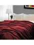 SOGA Burgundy Throw Blanket Warm Cozy Striped Pattern Thin Flannel Coverlet Fleece Bed Sofa Comforter, hi-res