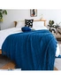 SOGA Royal Blue Diamond Pattern Knitted Throw Blanket Warm Cozy Woven Cover Couch Bed Sofa Home Decor with Tassels, hi-res