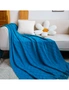 SOGA 2X Blue Diamond Pattern Knitted Throw Blanket Warm Cozy Woven Cover Couch Bed Sofa Home Decor with Tassels, hi-res