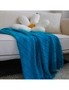 SOGA 2X Blue Diamond Pattern Knitted Throw Blanket Warm Cozy Woven Cover Couch Bed Sofa Home Decor with Tassels, hi-res