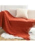 SOGA Red Diamond Pattern Knitted Throw Blanket Warm Cozy Woven Cover Couch Bed Sofa Home Decor with Tassels, hi-res