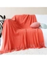 SOGA Orange Acrylic Knitted Throw Blanket Solid Fringed Warm Cozy Woven Cover Couch Bed Sofa Home Decor, hi-res