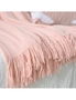 SOGA Pink Acrylic Knitted Throw Blanket Solid Fringed Warm Cozy Woven Cover Couch Bed Sofa Home Decor, hi-res
