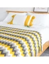 SOGA 220cm Yellow Zigzag Striped Throw Blanket Acrylic Wave Knitted Fringed Woven Cover Couch Bed Sofa Home Decor, hi-res